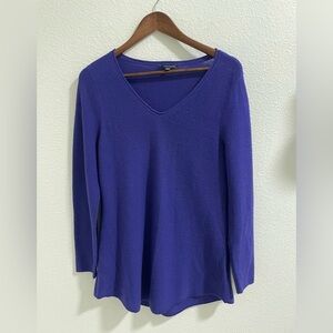 Eileen fisher merino wool Women's Purple V-Neck Top